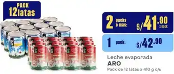 Makro Leche evaporada ARO Pack de 12 latas x 410 g c/u oferta