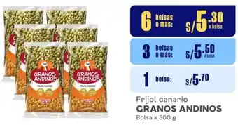 Makro Frijol canario GRANOS ANDINOS Bolsa x 500g oferta