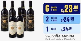Makro Vino VIÑA ANDINA Pack de 2 unds. x 750 ml c/u oferta