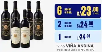 Makro Vino VIÑA ANDINA Pack de 2 unds. x 750 ml c/u oferta