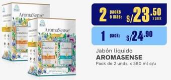 Makro Jabón líquido AROMASENSE Pack de 2 unds. x 580 ml c/u oferta