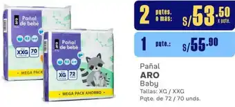 Makro Pañal ARO Baby Tallas: XG / XXG Pqte. de 72/70 unds. oferta