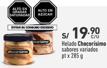 Plaza Vea Helado Chocorísimo sabores variados pt x 285 g oferta