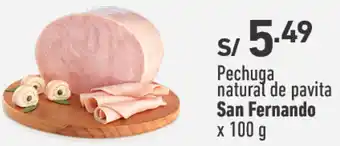 Plaza Vea Pechuga natural de pavita San Fernando x 100g oferta