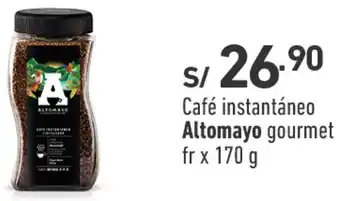 Plaza Vea Café instantáneo Altomayo gourmet fr x 170g oferta
