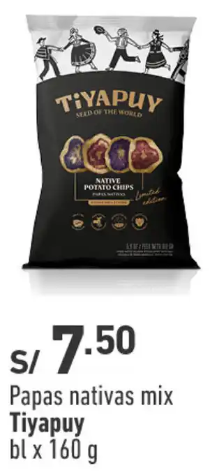 Plaza Vea Papas nativas mix Tiyapuy bl x 160g oferta