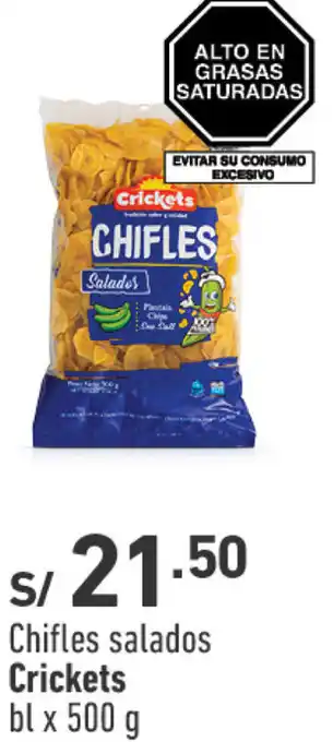 Plaza Vea Chifles salados Crickets bl x 500g oferta