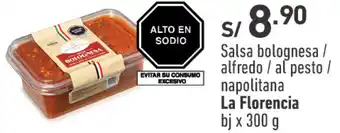 Plaza Vea Salsa bolognesa / alfredo / al pesto / napolitana La Florencia bj x 300 g oferta