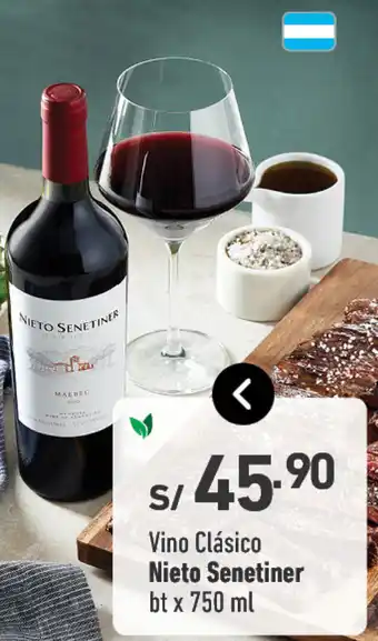 Plaza Vea Vino Clásico Nieto Senetiner bt x 750 ml oferta