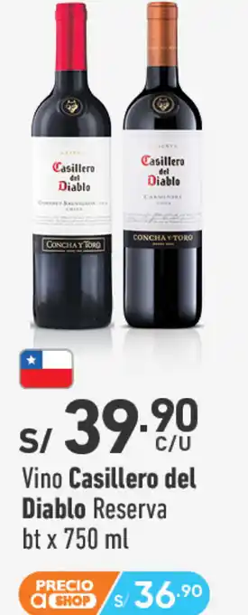 Plaza Vea Vino Casillero del Diablo Reserva bt x 750 ml oferta