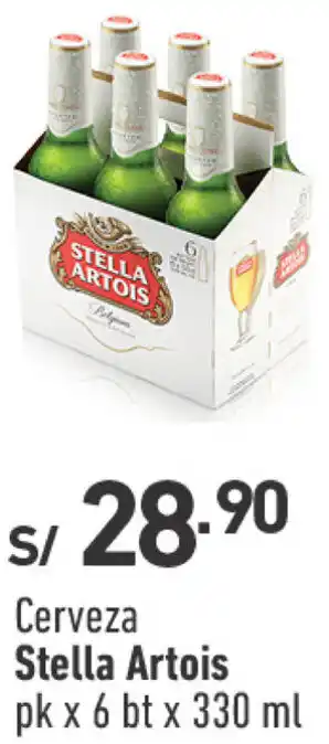 Plaza Vea Cerveza Stella Artois pk x 6 bt x 330 ml oferta