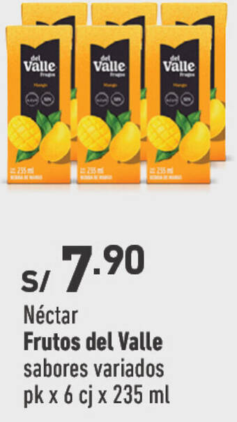 Plaza Vea Néctar Frutos del Valle sabores variados pk x 6 cj x 235 ml oferta