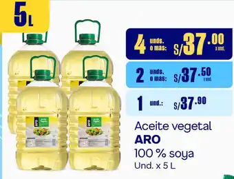 Plaza Vea Aceite vegetal ARO 100% soya Und. x 5 L oferta