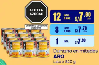 Plaza Vea Durazno en mitades ARO Lata x 820 g oferta