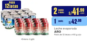 Plaza Vea Leche evaporada ARO Pack de 12 latas x 410 g c/u oferta