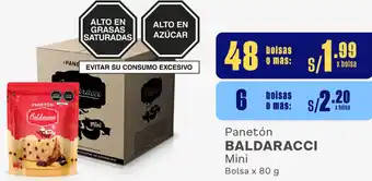 Plaza Vea Panetón BALDARACCI Mini Bolsa x 80 g oferta