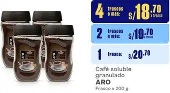 Plaza Vea Café soluble granulado ARO Frasco x 200 g oferta