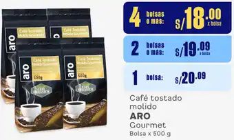 Plaza Vea Café tostado molido ARO Gourmet Bolsa x 500 g oferta