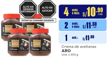 Plaza Vea Crema de avellanas ARO Und. x 350 g oferta