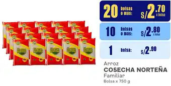 Plaza Vea Arroz COSECHA NORTEÑA Familiar Bolsa x 750 g oferta