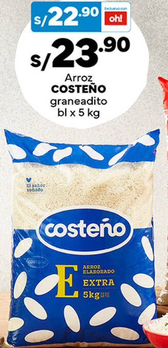 Plaza Vea Arroz COSTEÑO graneadito bl x 5 kg oferta