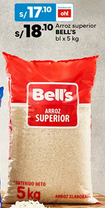 Plaza Vea Arroz superior BELL'S bl x 5 kg oferta
