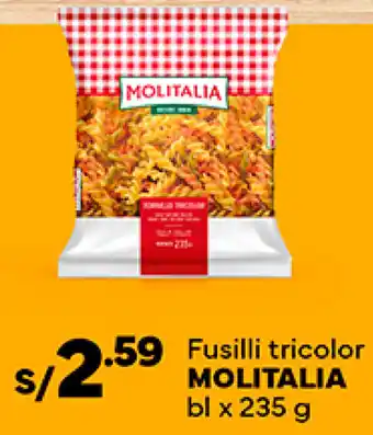 Plaza Vea Fusilli tricolor MOLITALIA bl x 235 g oferta