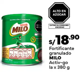 Plaza Vea Fortificante granulado MILO Activ-go la x 380g oferta
