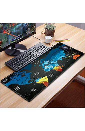 Tiendas EFE Mouse pad xl 30x80cm mapa negro a oferta