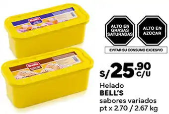 Plaza Vea Helado BELL'S sabores variados pt x 2.70/2.67 kg oferta