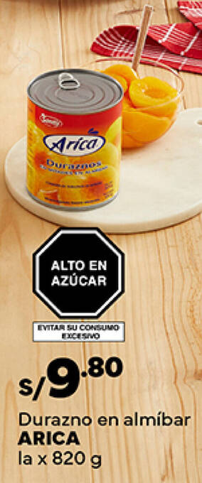 Plaza Vea Durazno en almíbar ARICA la x 820g oferta
