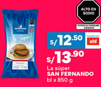 Plaza Vea La súper SAN FERNANDO bl x 850g oferta