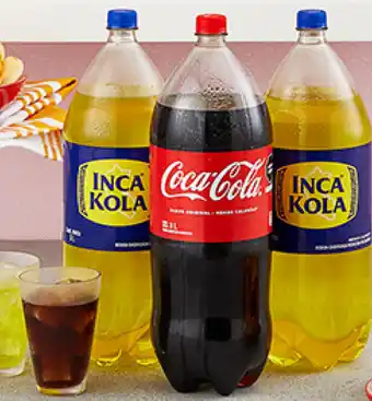 Plaza Vea Gaseosas COCA-COLA + INCA KOLA pk x 3 btx 3 L oferta