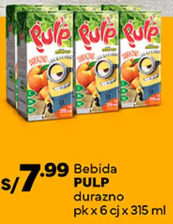 Plaza Vea Bebida PULP durazno pk x 6 cj x 315 ml oferta