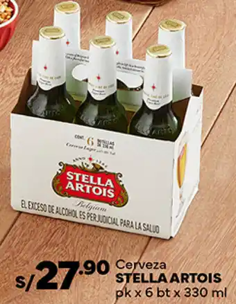 Plaza Vea Cerveza STELLA ARTOIS pk x 6 bt x 330 ml oferta