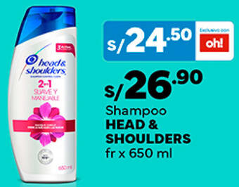Plaza Vea Shampoo HEAD & SHOULDERS fr x 650 ml oferta