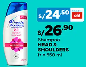 Plaza Vea Shampoo HEAD & SHOULDERS fr x 650 ml oferta