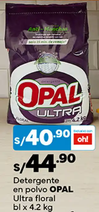 Plaza Vea Detergente en polvo OPAL Ultra floral bl x 4.2 kg oferta