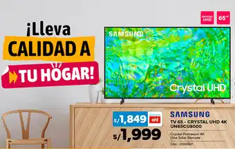Plaza Vea SAMSUNG TV 65- CRYSTAL UHD 4K UN65CU8000 oferta