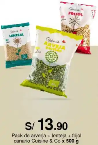 Metro Pack de arverja + lenteja + frijol canario Cuisine & Co x 500 g oferta