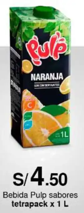 Metro Bebida Pulp sabores tetrapack x 1 L oferta