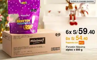 Metro Panetón Máxima ziploc 6 x 800 g oferta