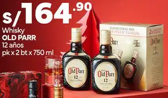 Plaza Vea Whisky OLD PARR 12 años pk x 2 btx 750 ml oferta