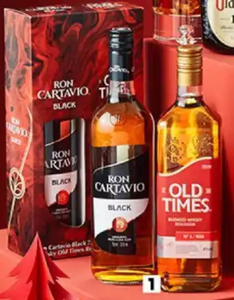 Plaza Vea Ron CARTAVIO Black + Whisky OLD TIMES pk x 2 bt x 750 ml oferta