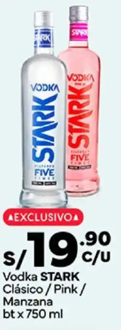 Plaza Vea Vodka STARK Clásico / Pink/ Manzana btx 750 ml oferta