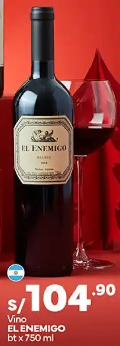 Plaza Vea Vino EL ENEMIGO btx 750 ml oferta