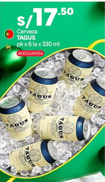 Plaza Vea Cerveza TAGUS pk x 6 la x 330 ml oferta