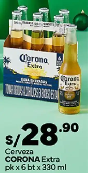 Plaza Vea Cerveza CORONA Extra pk x 6 bt x 330 ml oferta