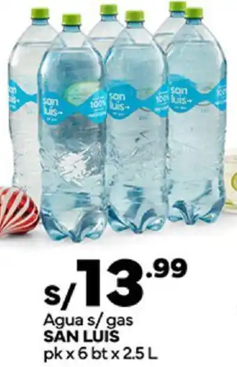 Plaza Vea Agua s/ gas SAN CARLOS cj x 20L oferta