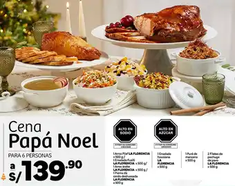 Plaza Vea Cena Papá Noel PARA 6 PERSONAS ALTO EN SODIO oferta
